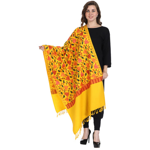 Women's Aari Embroidered Wool Stole